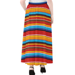 Ethnic Mexican Woven Pattern Print Chiffon Maxi Skirt