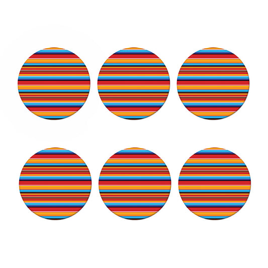 Ethnic Mexican Woven Pattern Print Coaster Set