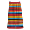 Ethnic Mexican Woven Pattern Print Cotton Front Slit Maxi Skirt