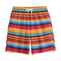 Ethnic Mexican Woven Pattern Print Cotton Shorts