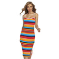 Ethnic Mexican Woven Pattern Print Cross Back Cami Dress