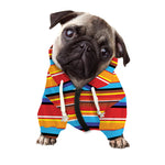 Ethnic Mexican Woven Pattern Print Dog Zip Up Hoodie