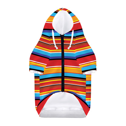 Ethnic Mexican Woven Pattern Print Dog Zip Up Hoodie