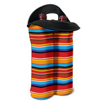 Ethnic Mexican Woven Pattern Print Double Neoprene Wine Tote