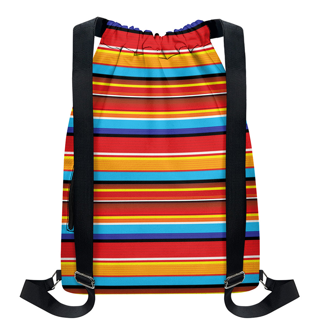 Ethnic Mexican Woven Pattern Print Drawstring Backpack