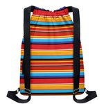 Ethnic Mexican Woven Pattern Print Drawstring Backpack