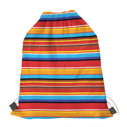 Ethnic Mexican Woven Pattern Print Drawstring Bag