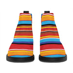 Ethnic Mexican Woven Pattern Print Flat Ankle Boots