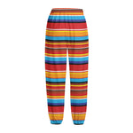 Ethnic Mexican Woven Pattern Print Fleece Lined Knit Pants