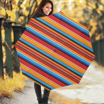 Ethnic Mexican Woven Pattern Print Foldable Umbrella