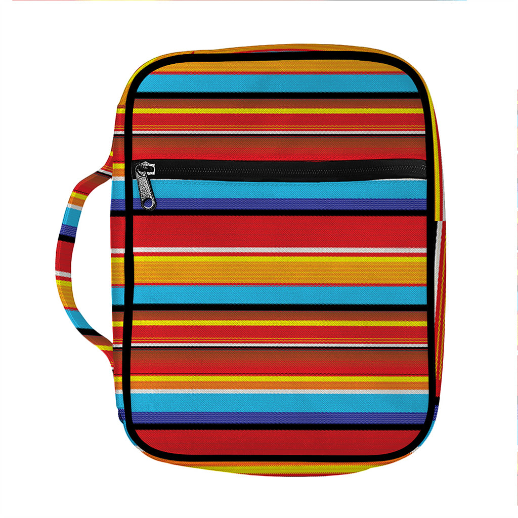 Ethnic Mexican Woven Pattern Print Front Pocket Bible Bag