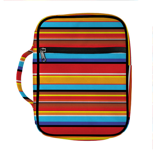 Ethnic Mexican Woven Pattern Print Front Pocket Bible Bag