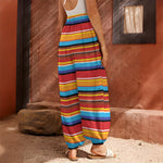 Ethnic Mexican Woven Pattern Print Harem Pants