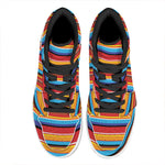 Ethnic Mexican Woven Pattern Print High Top Leather Sneakers