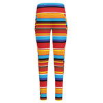 Ethnic Mexican Woven Pattern Print High-Waisted Pocket Leggings
