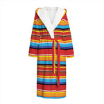Ethnic Mexican Woven Pattern Print Hooded Bathrobe
