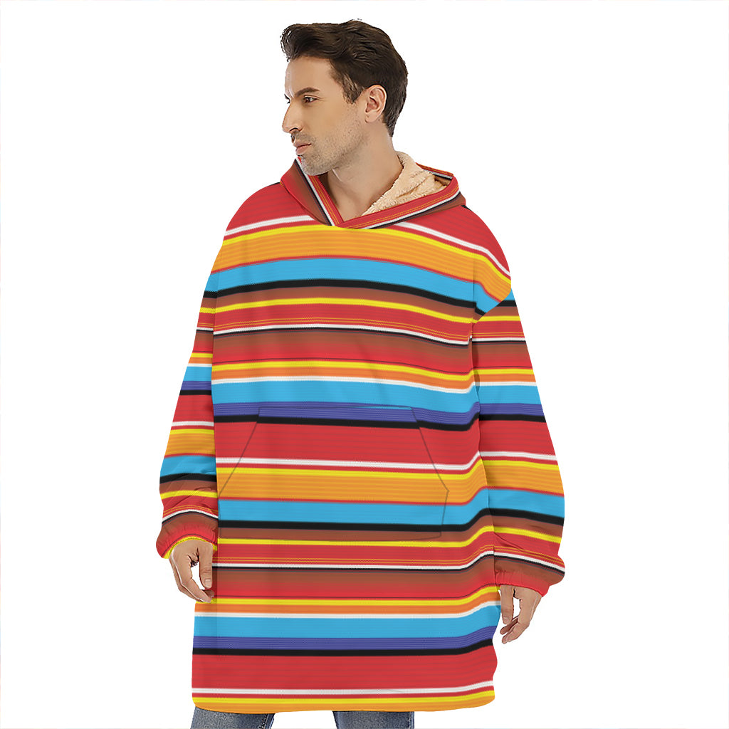 Ethnic Mexican Woven Pattern Print Hoodie Blanket