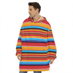 Ethnic Mexican Woven Pattern Print Hoodie Blanket