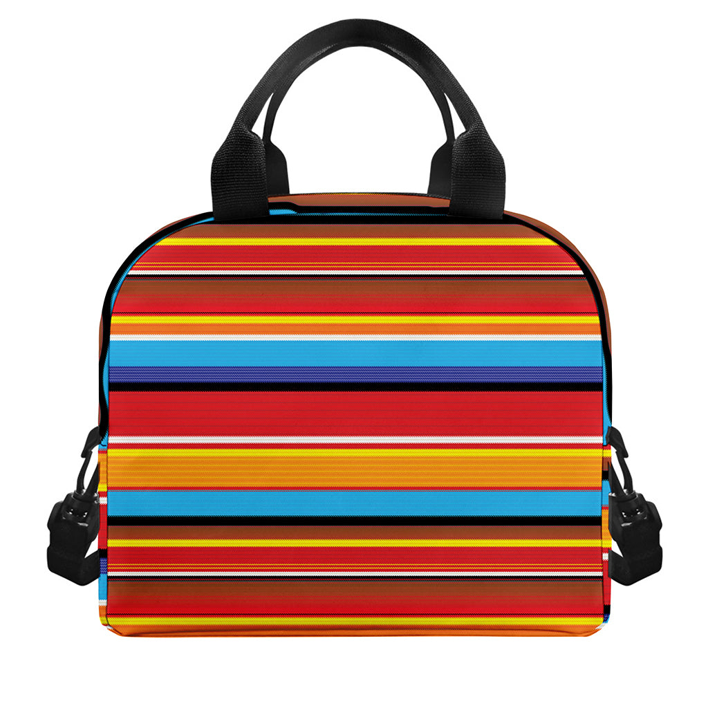 Ethnic Mexican Woven Pattern Print Insulated Lunch Bag