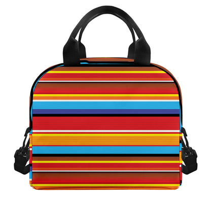 Ethnic Mexican Woven Pattern Print Insulated Lunch Bag