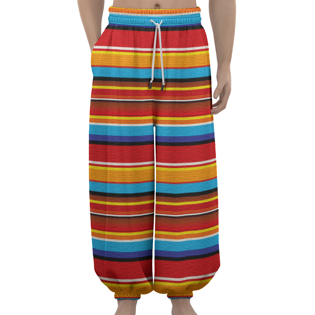 Ethnic Mexican Woven Pattern Print Lantern Pants