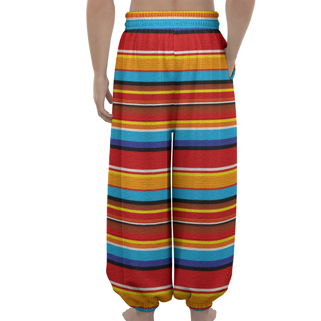 Ethnic Mexican Woven Pattern Print Lantern Pants