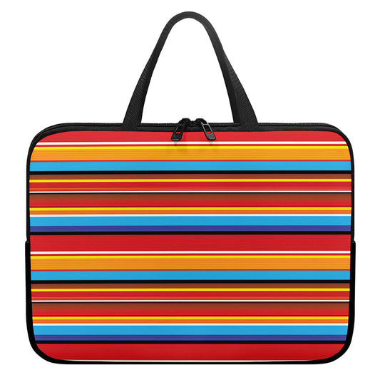 Ethnic Mexican Woven Pattern Print Laptop Sleeve With Handle