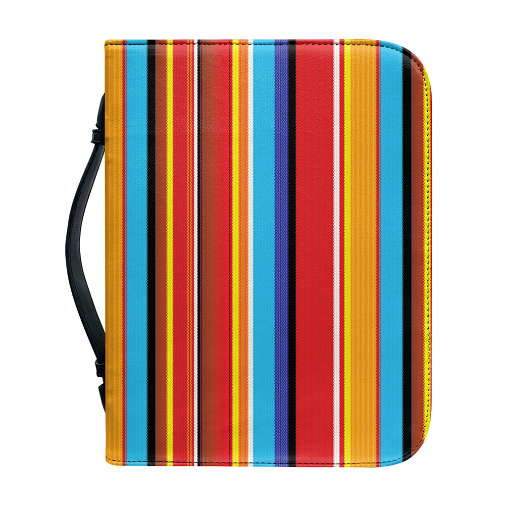 Ethnic Mexican Woven Pattern Print Leather Bible Cover