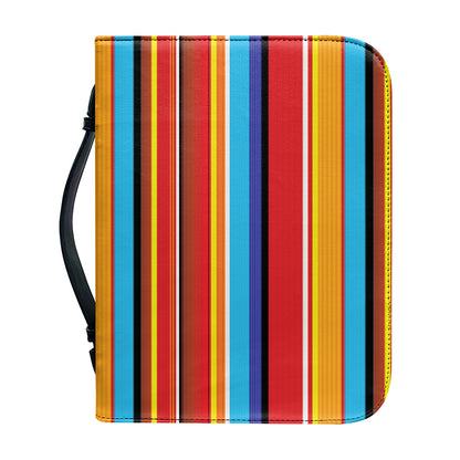 Ethnic Mexican Woven Pattern Print Leather Bible Cover
