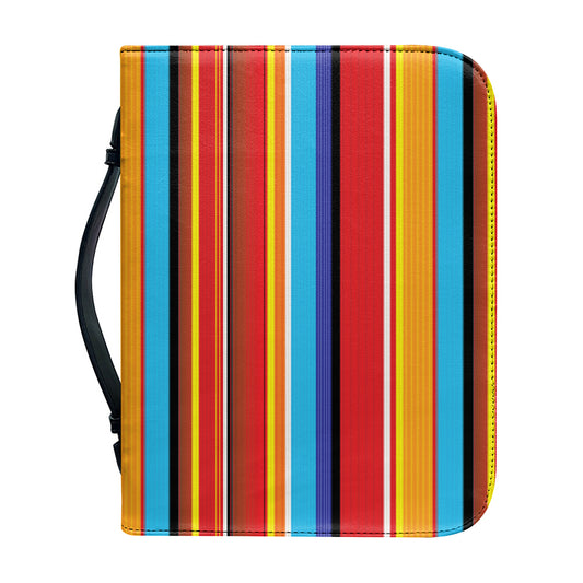 Ethnic Mexican Woven Pattern Print Leather Bible Cover