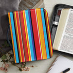 Ethnic Mexican Woven Pattern Print Leather Bible Cover