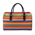 Ethnic Mexican Woven Pattern Print Leather Duffel Bag