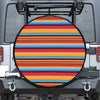 Ethnic Mexican Woven Pattern Print Leather Spare Tire Cover