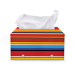Ethnic Mexican Woven Pattern Print Leather Tissue Box Cover