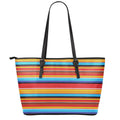Ethnic Mexican Woven Pattern Print Leather Tote Bag With Zipper