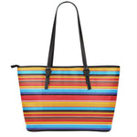 Ethnic Mexican Woven Pattern Print Leather Tote Bag