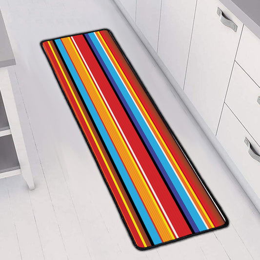 Ethnic Mexican Woven Pattern Print Long Kitchen Mat