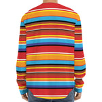 Ethnic Mexican Woven Pattern Print Long Sleeve Baseball Jersey