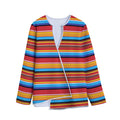 Ethnic Mexican Woven Pattern Print Long Sleeve Short Coat