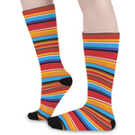 Ethnic Mexican Woven Pattern Print Long Socks