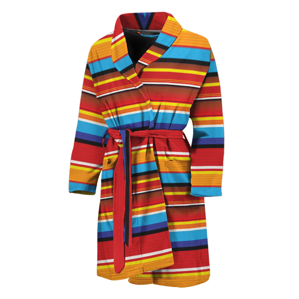 Ethnic Mexican Woven Pattern Print Men's Bathrobe