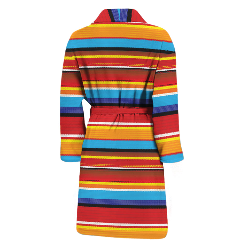 Ethnic Mexican Woven Pattern Print Men's Bathrobe