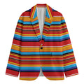 Ethnic Mexican Woven Pattern Print Men's Cotton Blazer