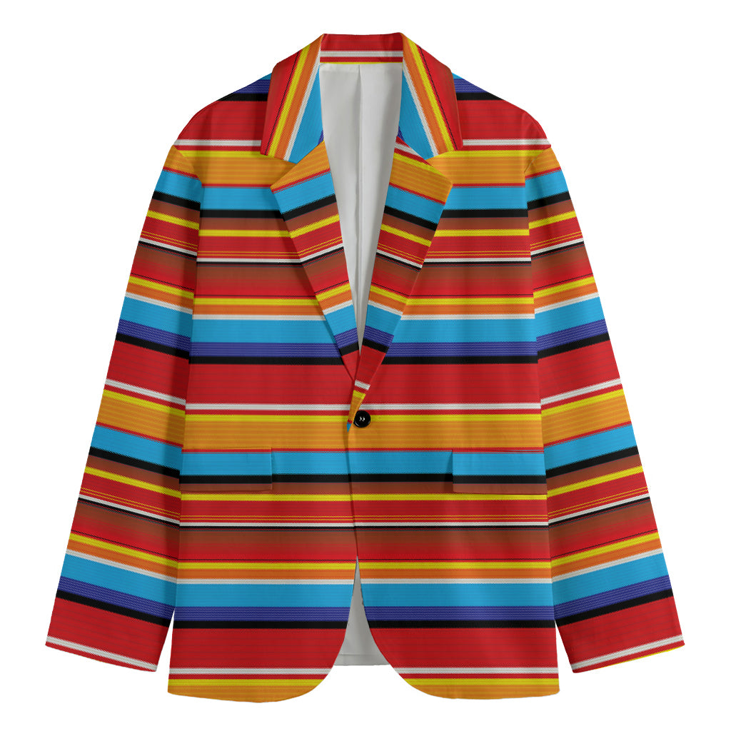 Ethnic Mexican Woven Pattern Print Men's Cotton Blazer