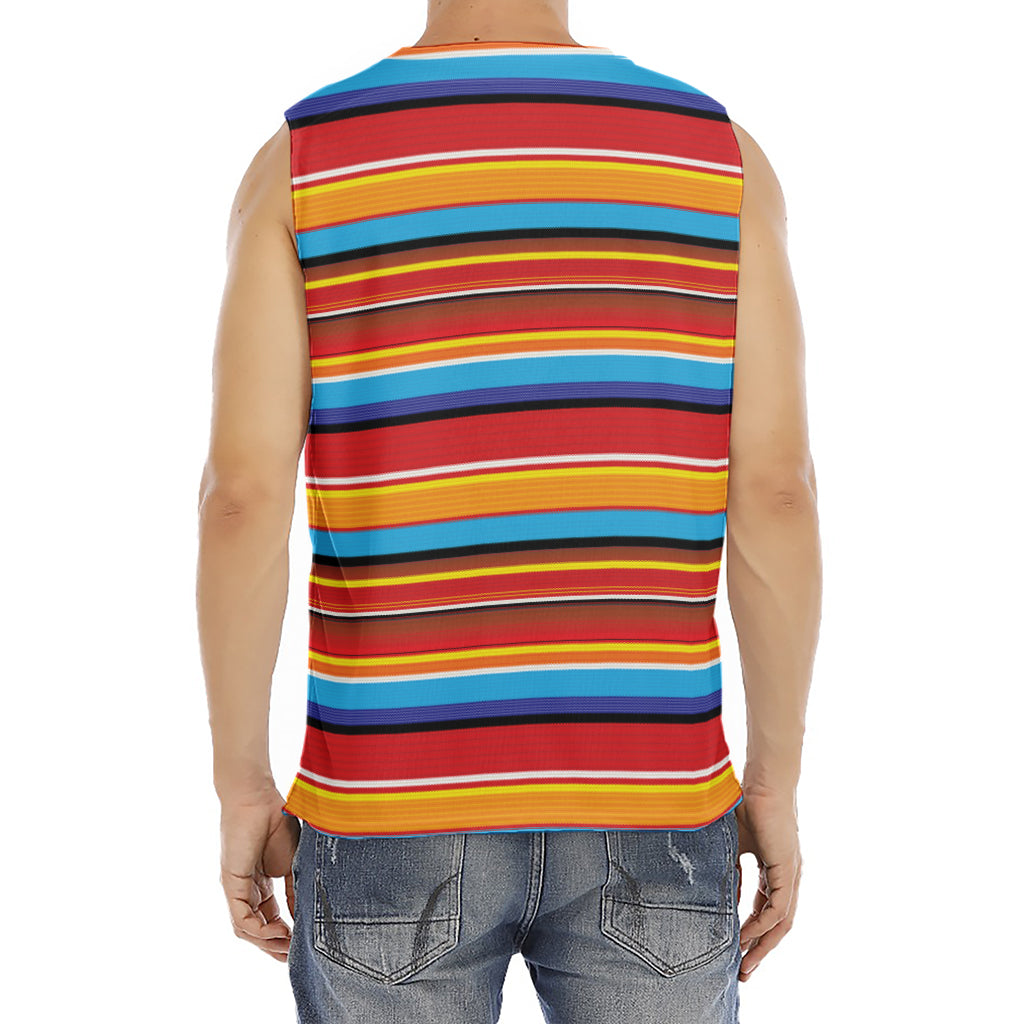 Ethnic Mexican Woven Pattern Print Men's Fitness Tank Top