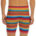 Ethnic Mexican Woven Pattern Print Men's Long Boxer Briefs