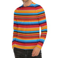 Ethnic Mexican Woven Pattern Print Men's Long Sleeve Rash Guard