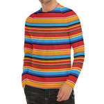 Ethnic Mexican Woven Pattern Print Men's Long Sleeve Rash Guard