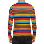 Ethnic Mexican Woven Pattern Print Men's Long Sleeve Rash Guard