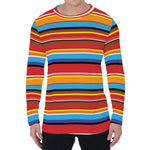 Ethnic Mexican Woven Pattern Print Men's Long Sleeve T-Shirt